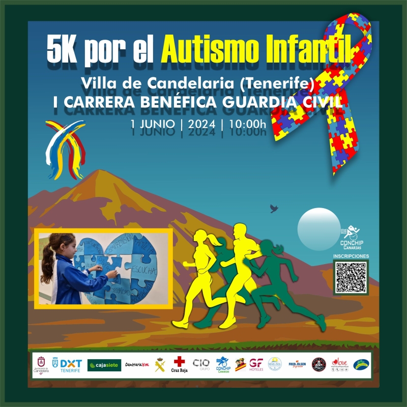 I CARRERA BENÉFICA GUARDIA CIVIL - 5K POR EL AUTISMO INFANTIL 2024 (CANDELARIA) - Inscreva-se