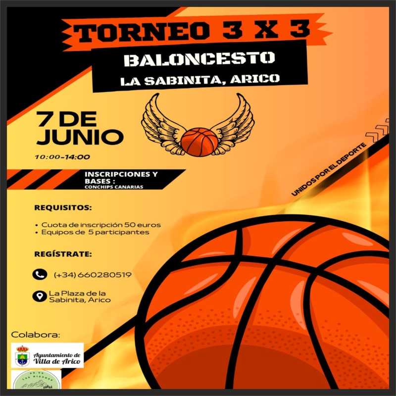 TORNEO 3 X 3 BALONCESTO, LA SABINITA (ARICO) 2025. - Inscríbete