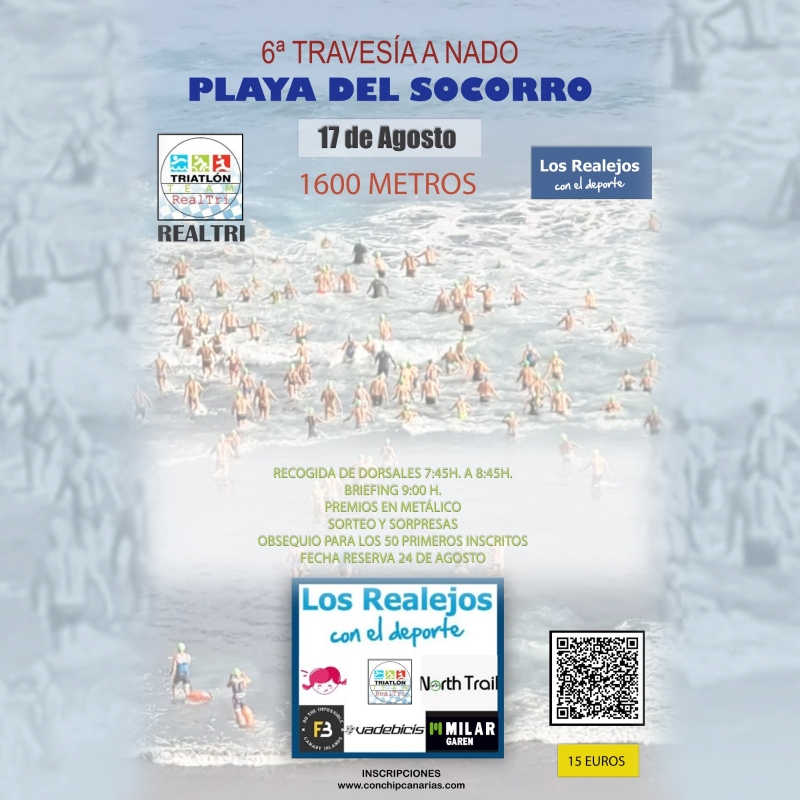 TRAVESÍA A NADO PLAYA EL SOCORRO – LOS REALEJOS 2025 - Inscríbete