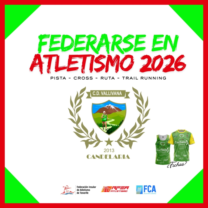 CUOTAS CLUB  LICENCIAS ATLETISMO CD VALLIVANA 2026. - Inscríbete