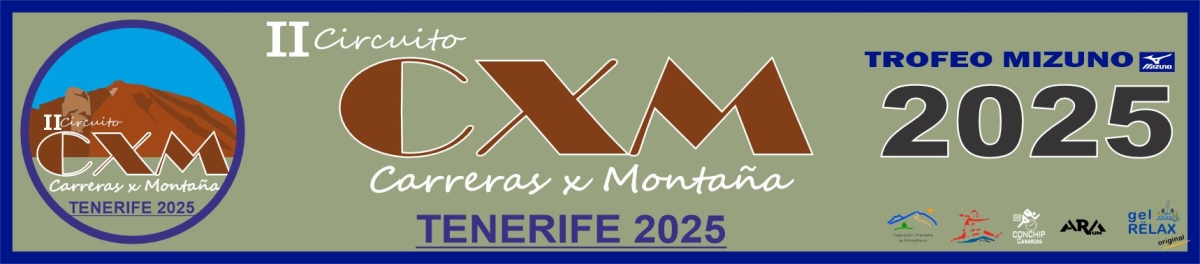 INSCRÍBETE  - II CIRCUITO DE CARRERAS X MONTAÑA ISLA DE TENERIFE 2025   TROFEO MIZUNO